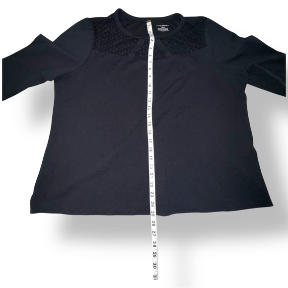 LANE BRYANT Sheer Swiss Dot Yolk Long Sleeve Top - 2X 18/20 Black - Picture 12 of 14